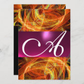 CRAZY FOTON MONOGRAM zwart roze Kaart (Voorkant / Achterkant)