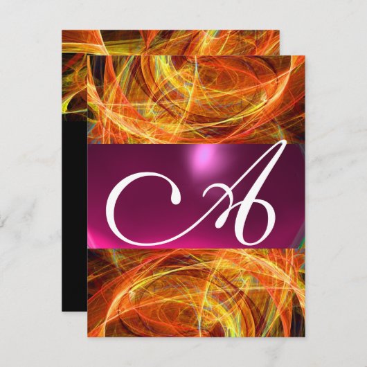 CRAZY FOTON MONOGRAM zwart roze Kaart (Voorkant / Achterkant)