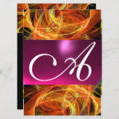 CRAZY FOTON MONOGRAM zwart roze Kaart (Voorkant / Achterkant)