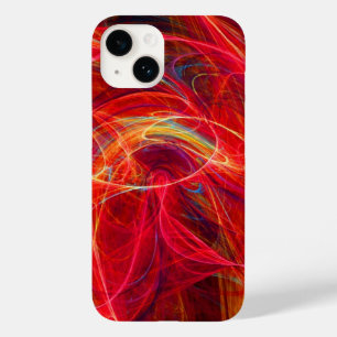 CRAZY FOTON Pink Red Yellow Fractal Waves Case-Mate iPhone 14 Hoesje