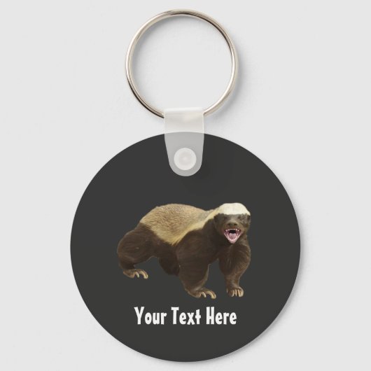 Crazy Funny Honey Badger Sleutelhanger (Voorkant)