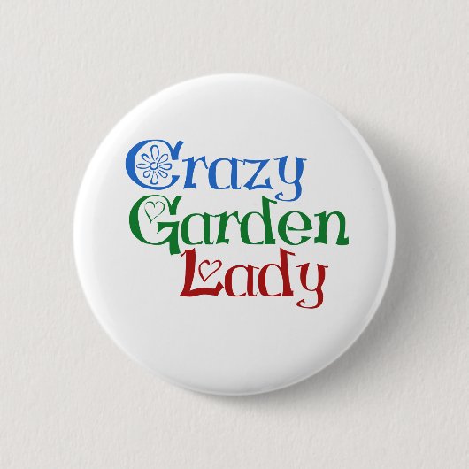 Crazy Garden Lady Ronde Button 5,7 Cm (Voorkant)