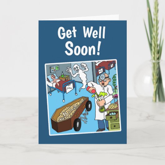 Crazy Get Well Spoedig Kaart w / witte envelop (Voorkant)