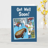 Crazy Get Well Spoedig Kaart w / witte envelop (Gele Bloem)