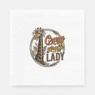 Crazy Giraffe Dames Vintage Gravure Shirt Ontwerp_ Servet