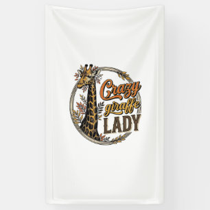 Crazy Giraffe Dames Vintage Gravure Shirt Ontwerp_ Spandoek