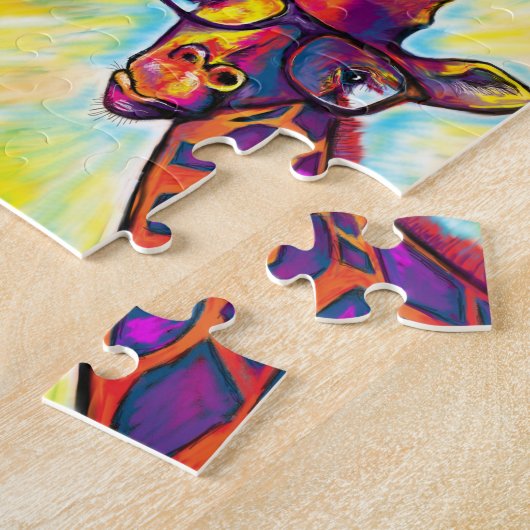 Crazy Giraffe Man Colors Legpuzzel (Zijkant)
