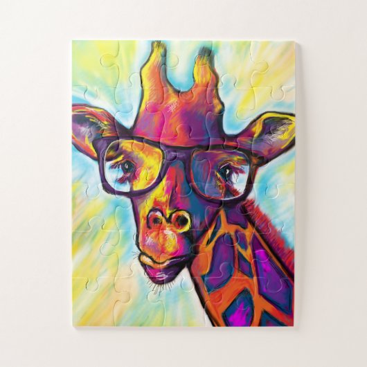 Crazy Giraffe Man Puzzle d'art (Vertical)
