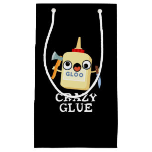 Crazy Glue Funny Super Glue Pun Dark BG Klein Cadeauzakje