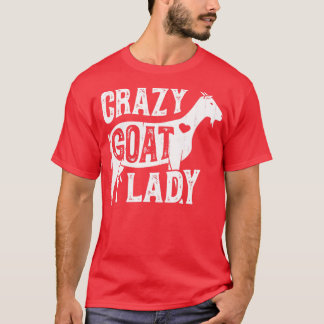Crazy Goat Lady Funny Goats Lovers Boerderij Farme T-shirt