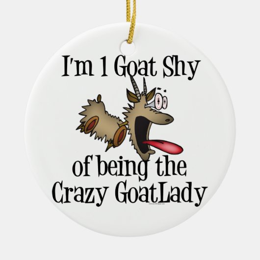 Crazy Goat Lady GetYerGoat Keramisch Ornament (Voorkant)