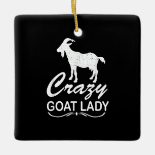 Crazy Goat Lady Shirt Geit, Geitenboer Gift Keramisch Ornament