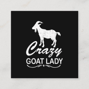 Crazy Goat Lady Shirt Geit, Geitenboer Gift Vierkante Visitekaartje