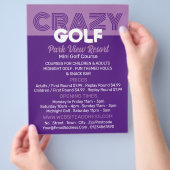 Crazy Golf Slogan, Mini Golfbaan Adverteren Flyer (Hand)