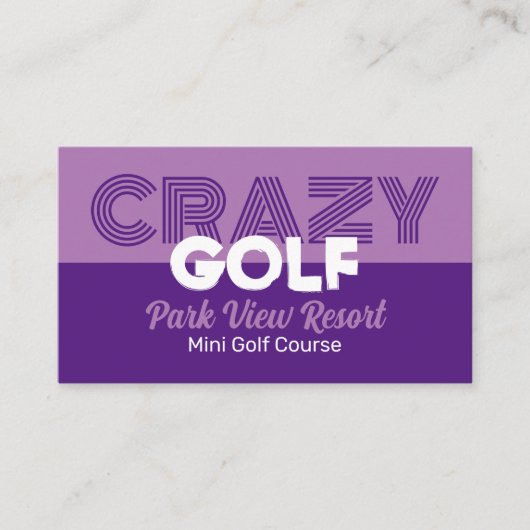 Crazy Golf Slogan, Mini Golfbaan Adverteren Visitekaartje (Voorkant)
