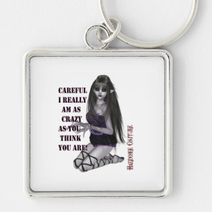 Crazy Gothic Girl Sleutelhanger
