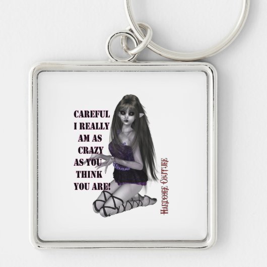 Crazy Gothic Girl Sleutelhanger (Voorkant)