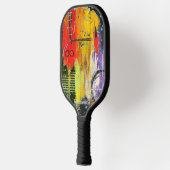 Crazy Graffiti Pollak op zoek lichtblauw Pickleball Paddle (Links)
