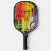 Crazy Graffiti Pollak op zoek lichtblauw Pickleball Paddle (Achterkant)