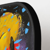 Crazy Graffiti Pollak op zoek lichtblauw Pickleball Paddle (Links Detail)