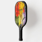 Crazy Graffiti Pollak op zoek lichtgeel Pickleball Paddle (Links)