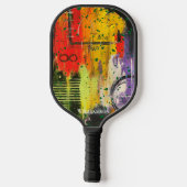 Crazy Graffiti Pollak op zoek naar Groen Pickleball Paddle (Achterkant)