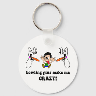 Crazy grappig bowlen sleutelhanger