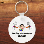 Crazy grappig bowlen sleutelhanger (Voorkant)