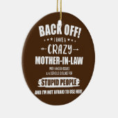 Crazy grappige schoonmoeder van dochter in de wet keramisch ornament (Rechts)