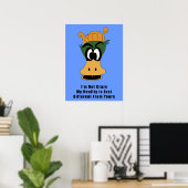 Crazy Green Cartoon Duck Different Reality Poster (Thuiskantoor)