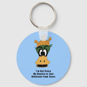 Crazy Green Cartoon Duck Different Reality Sleutelhanger