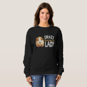 Crazy Guinea Pig Lady Cavy Hamster Art Rodent Anim Trui (Voorkant volledig)