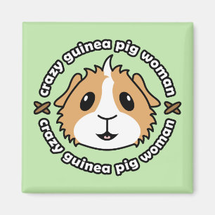 Crazy Guinea Pig Woman Fridge Magnet Magneet