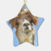 Crazy Hair Alpaca Keramisch Ornament (Links)