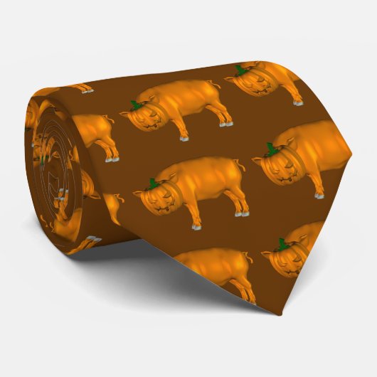 Crazy Halloween Pig Stropdas (Opgerold)