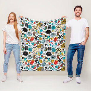 Crazy head fleece deken