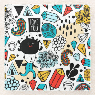 Crazy head glazen onderzetter