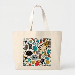 Crazy head grote tote bag