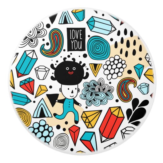 Crazy head keramische knop (Voorkant)