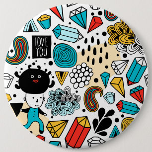 Crazy head ronde button 6,0 cm