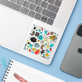 Crazy head sticker (Laptop met iPhone)