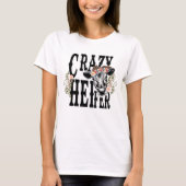 Crazy Heifer - Bloemen Koe T-shirt (Voorkant)