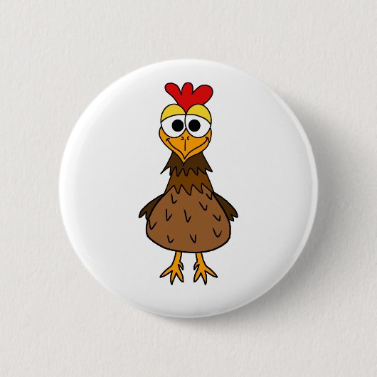 Crazy Hen Ronde Button 5,7 Cm (Voorkant)