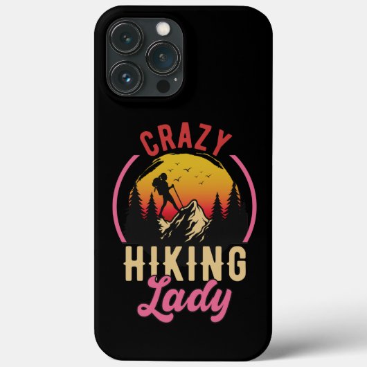Crazy Hiking Lady, Vrouw houdt van mountain Hiking Case-Mate iPhone Case (Achterkant)