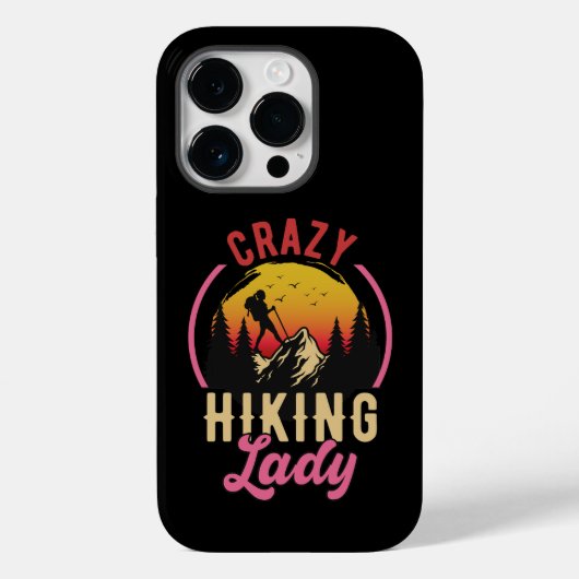 Crazy Hiking Lady, Vrouw houdt van mountain Hiking Case-Mate iPhone Case (Achterkant)