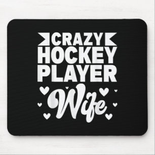 Crazy Hockey Speler Vrouw Olympisch IJshockey Veld Muismat
