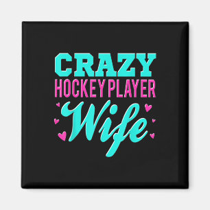 Crazy Hockey Speler Vrouw Olympisch IJshockeyveld Magneet
