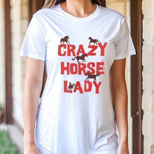 Crazy Horse Dames T-shirt - Leuk Cadeau voor Paard