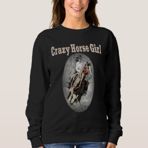 Crazy Horse Girl Cute Girl op paardenpestrian Trui