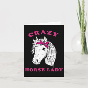 Crazy Horse Lady Horseback Riding Horses Fun Kaart